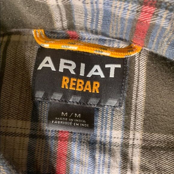 ARIAT REBAR, Men's Plaid Shirt - Blue and Gray - Picture 2 of 12